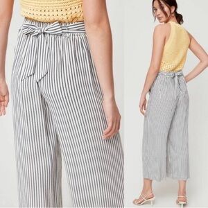 Wilfred Aritiza lightweight striped summer wide leg pant size S tie waist pocket